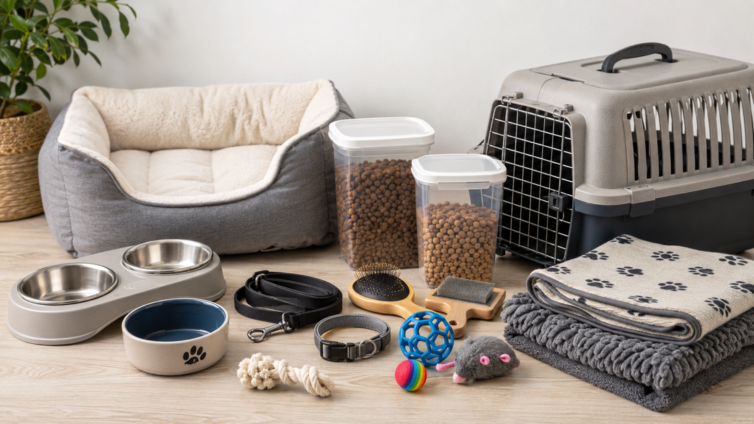 Organized generic dog and cat pet supplies