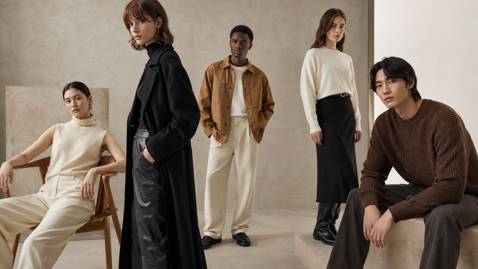 Contemporary models demonstrating fashion styling principles