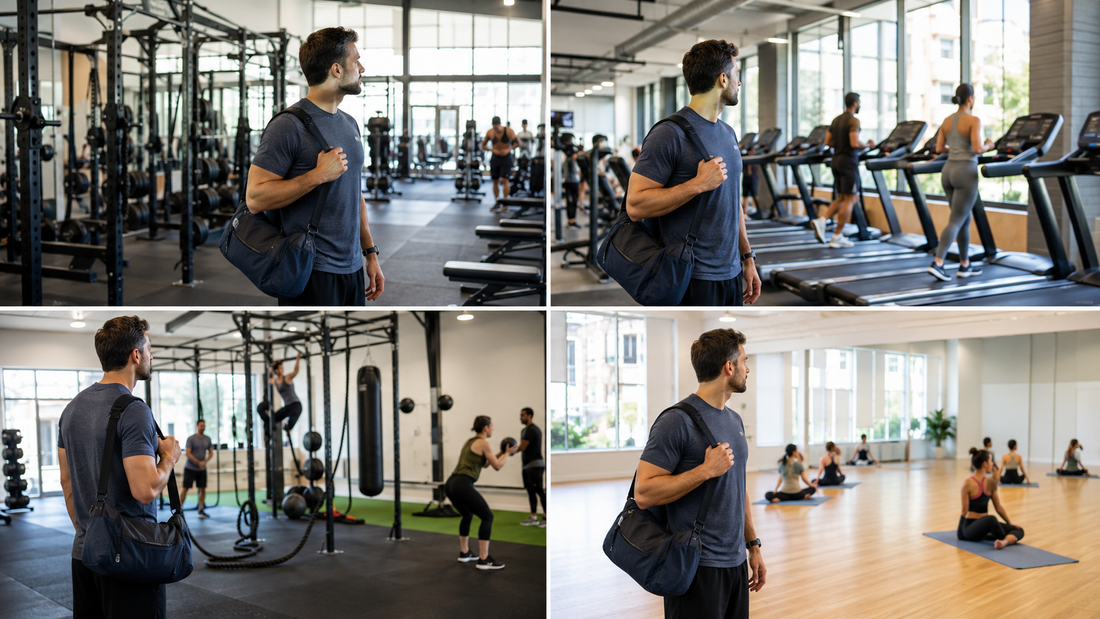 Shopper touring cardio strength and functional workout zones