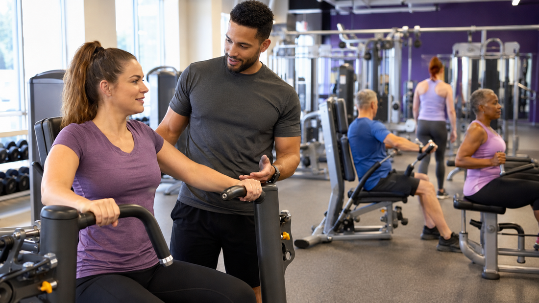Beginners learning resistance machines in a welcoming gym