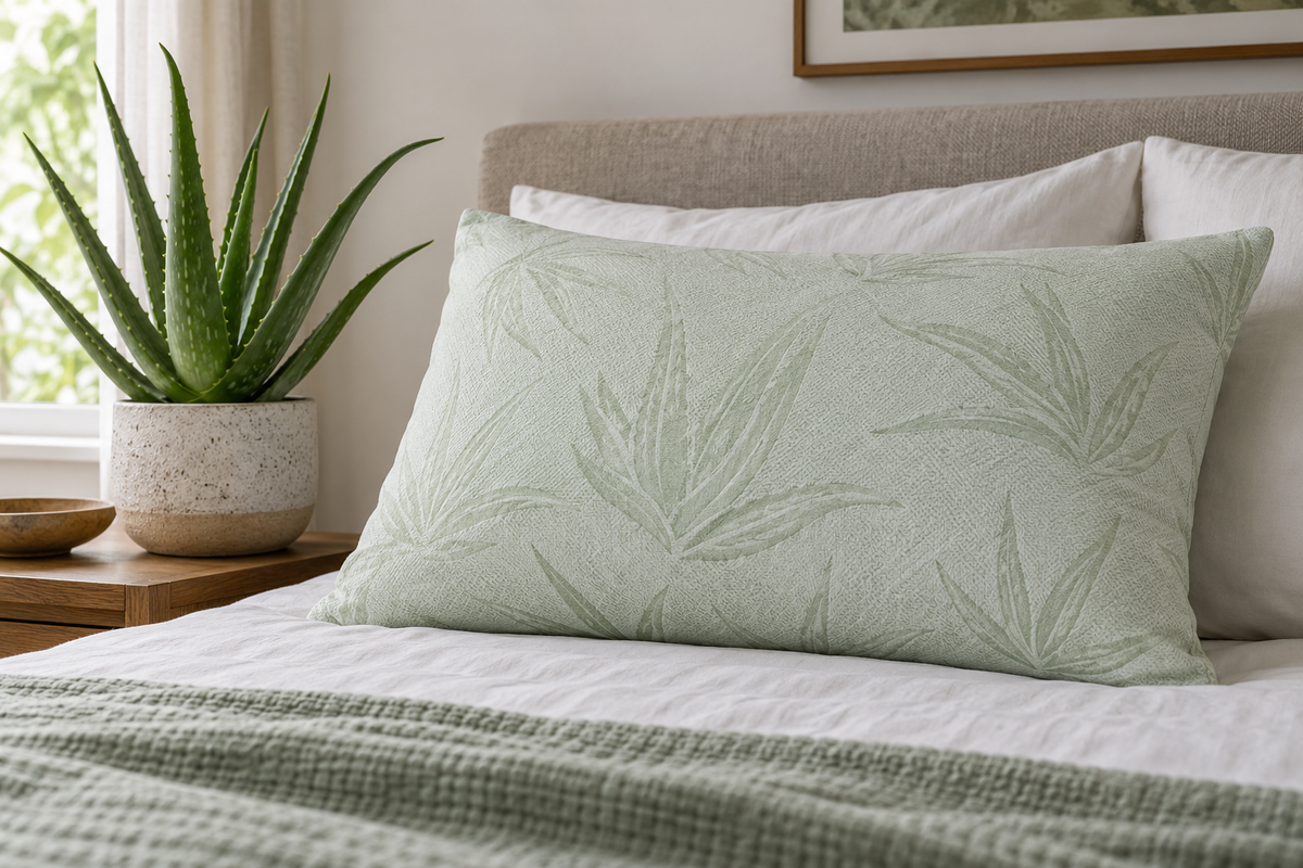 aloe vera pillow shown in a clean practical setting for comparison