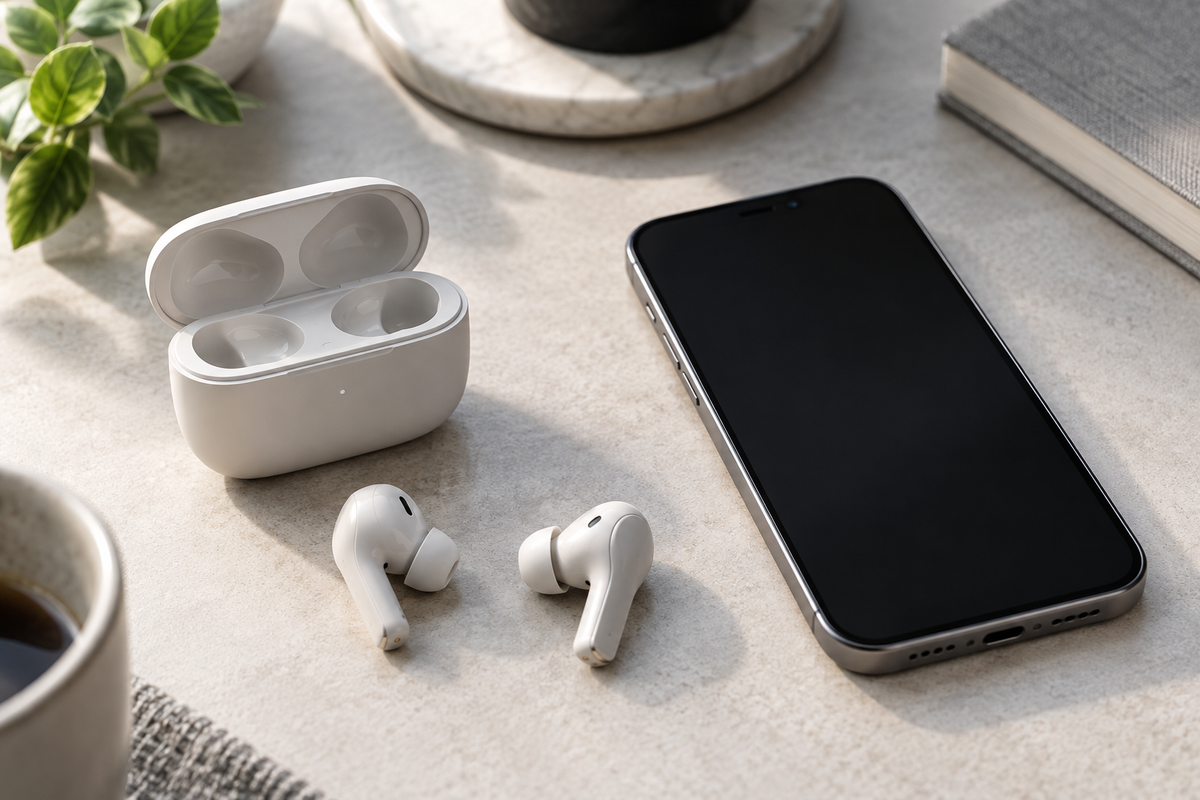 bluetooth 5.3 earbuds shown in a clean practical setting for comparison
