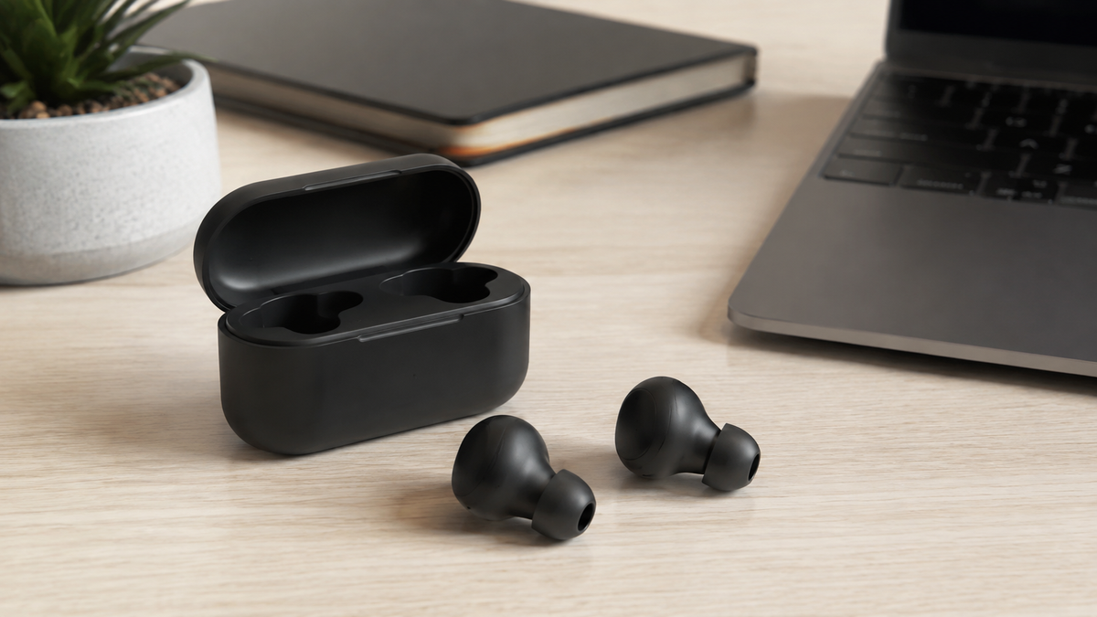 Budget-friendly unbranded Bluetooth earbuds and charging case