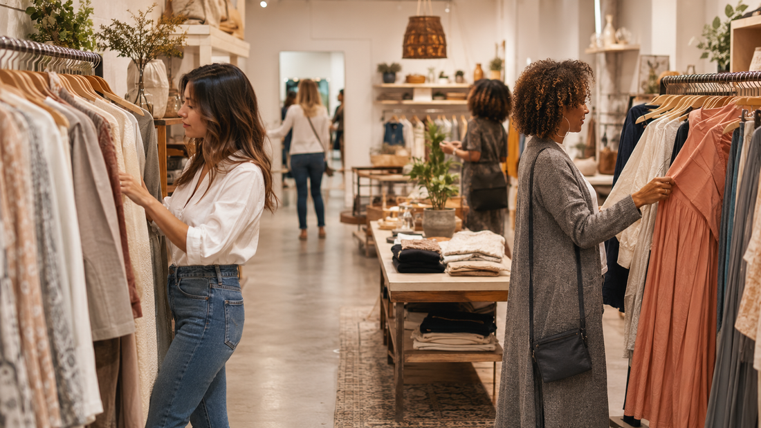 Contemporary women’s clothing boutique interior