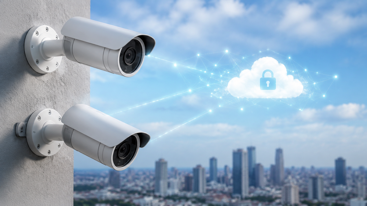 Unbranded security cameras represented with a secure cloud connection