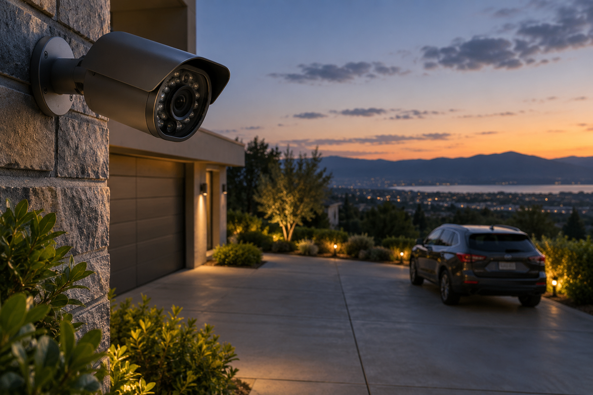 color night vision security camera shown in a clean practical setting for comparison