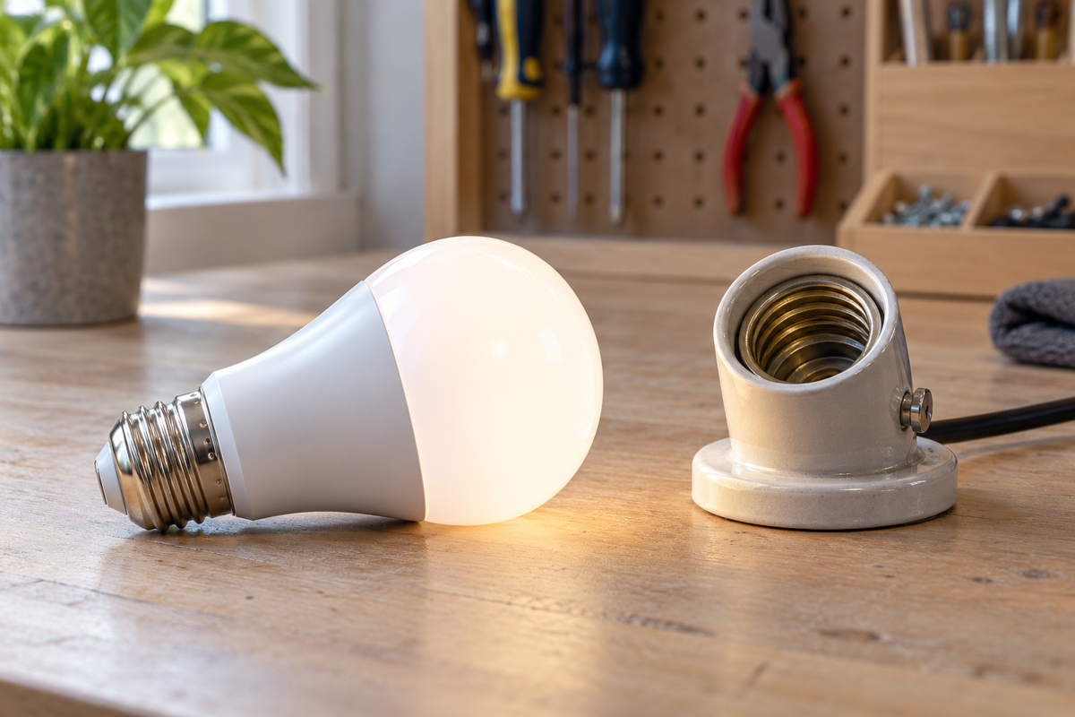 e26 smart bulb shown in a clean practical setting for comparison