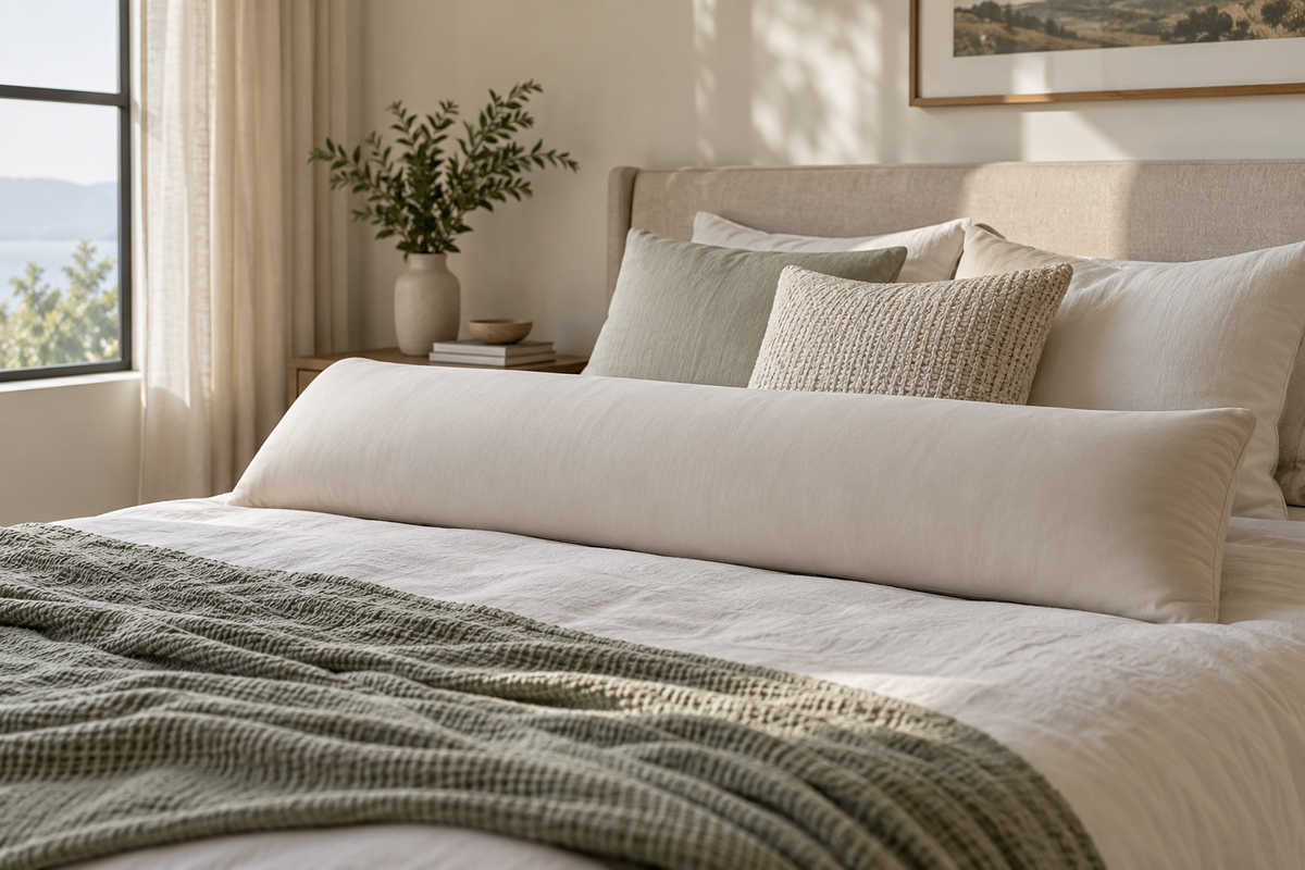 foam body pillow shown in a clean practical setting for comparison