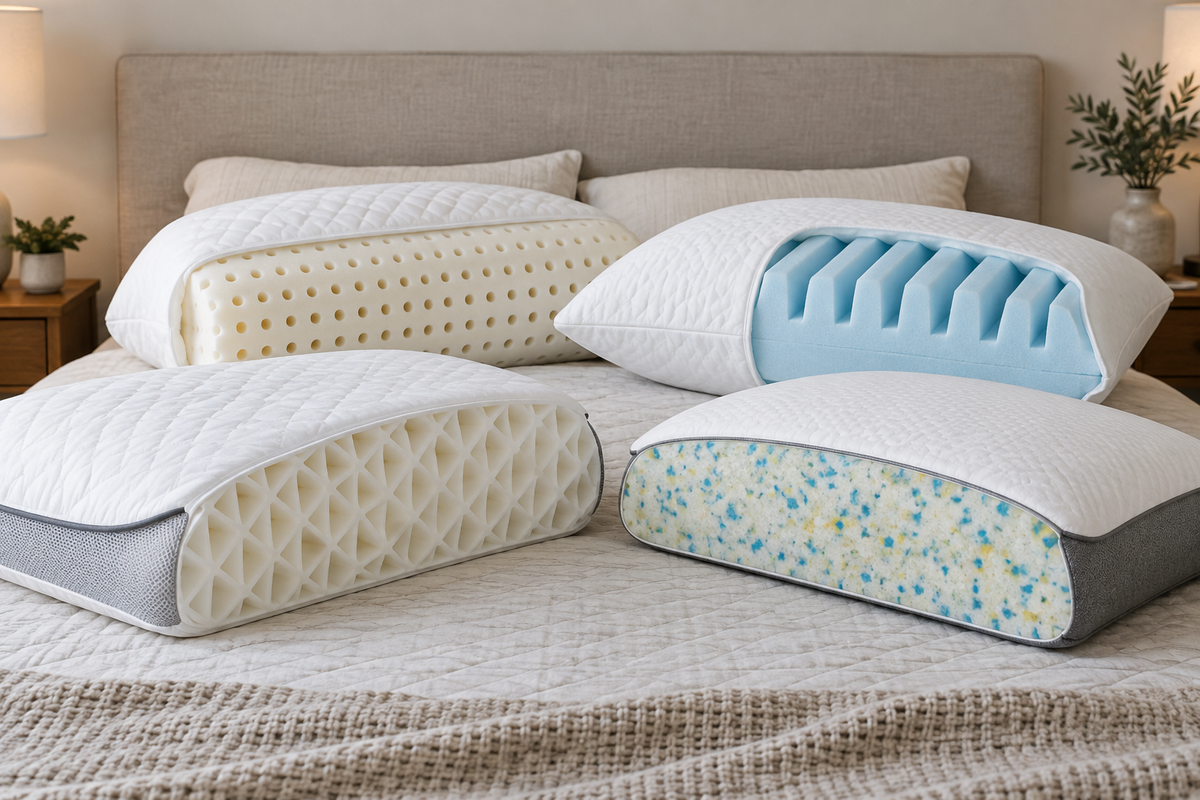 foam pillows not memory foam shown in a clean practical setting for comparison