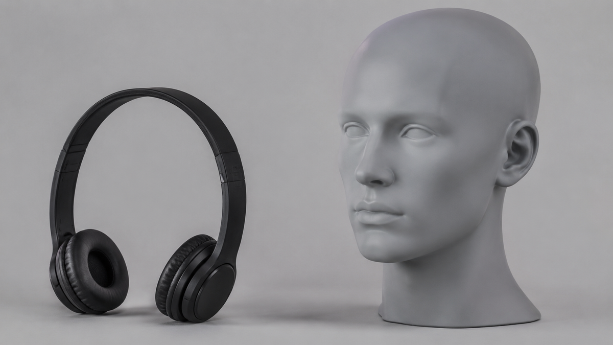 Compact unbranded headphones with small ear cushions