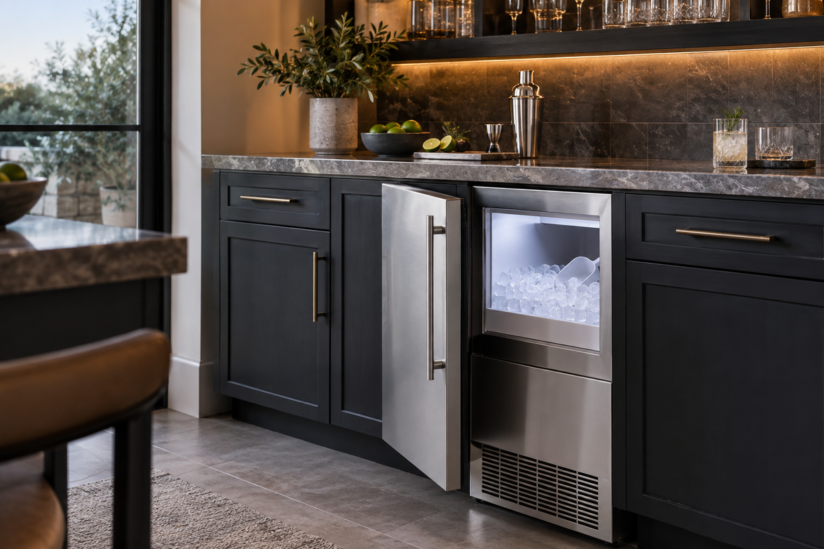home under counter ice maker shown in a clean practical setting for comparison