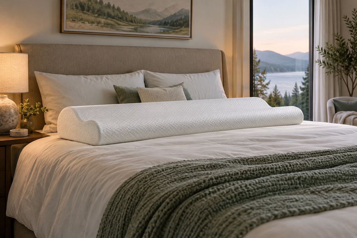 king size contour pillow shown in a clean practical setting for comparison