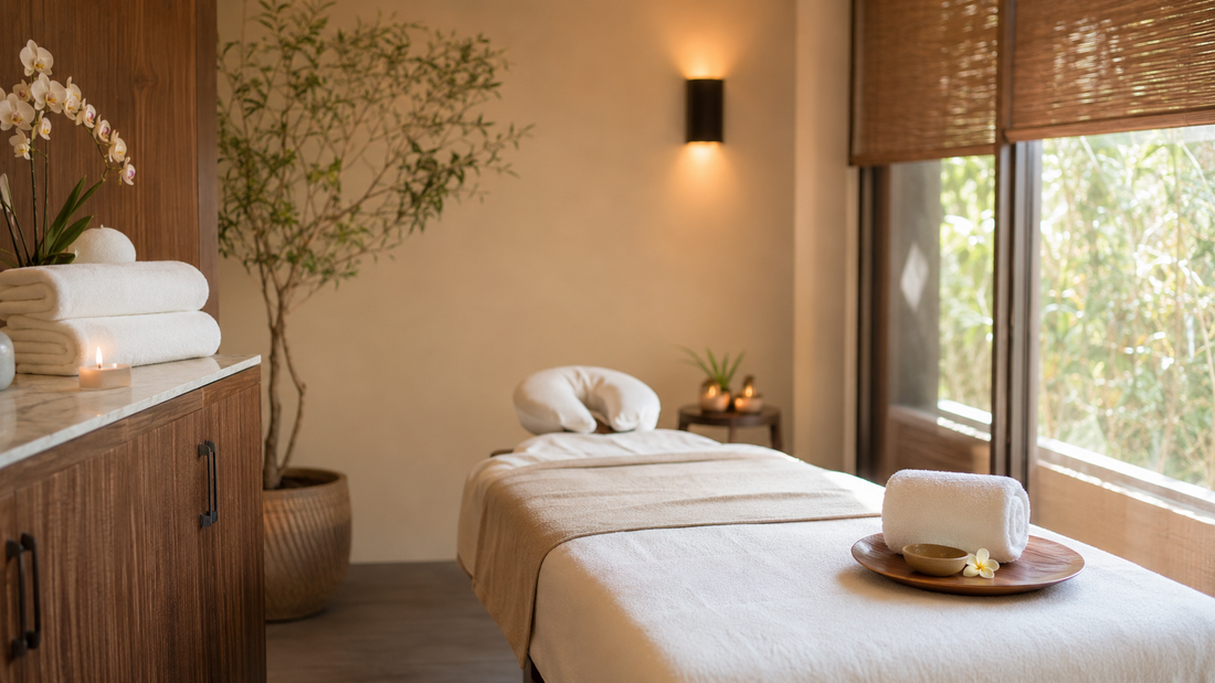 Serene modern massage and wellness setting