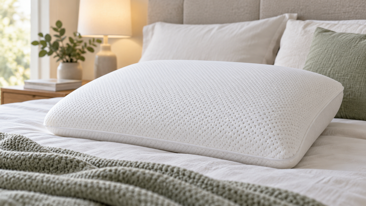 Memory fiber pillow with soft fibrous fill and breathable cover