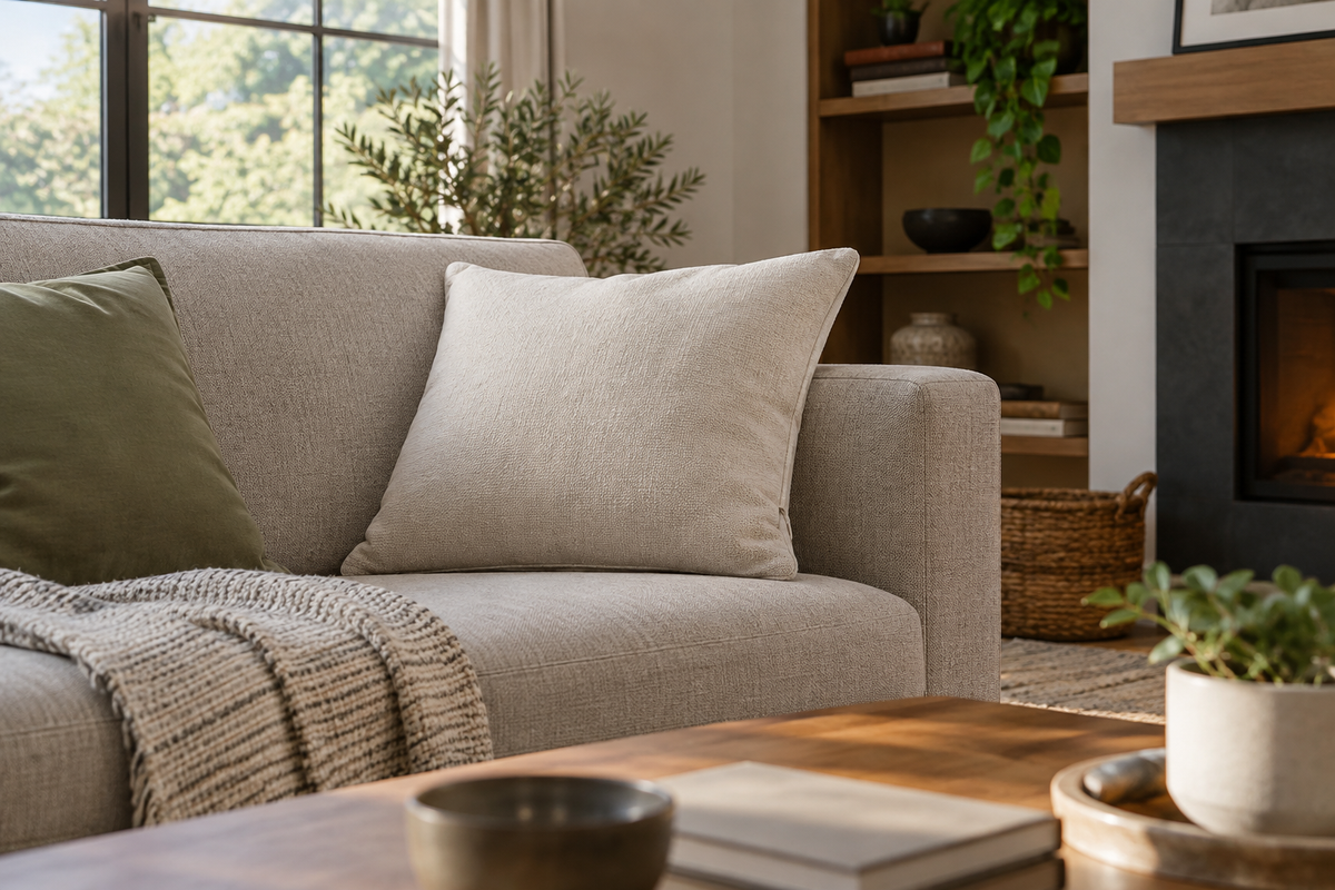 memory foam throw pillow shown in a clean practical setting for comparison