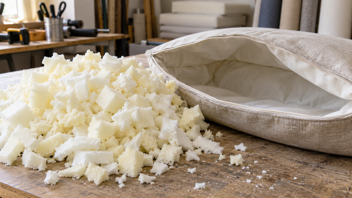 Editorial illustration for shredded polyurethane foam guide