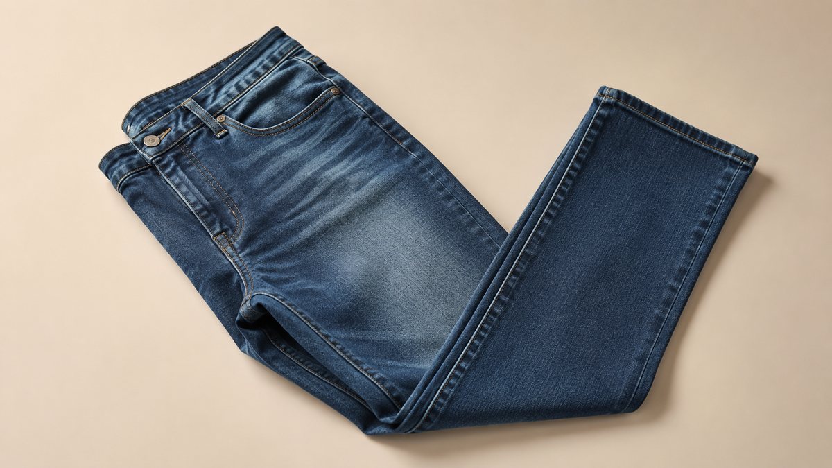 Unbranded slim-fit jeans showing tapered denim construction