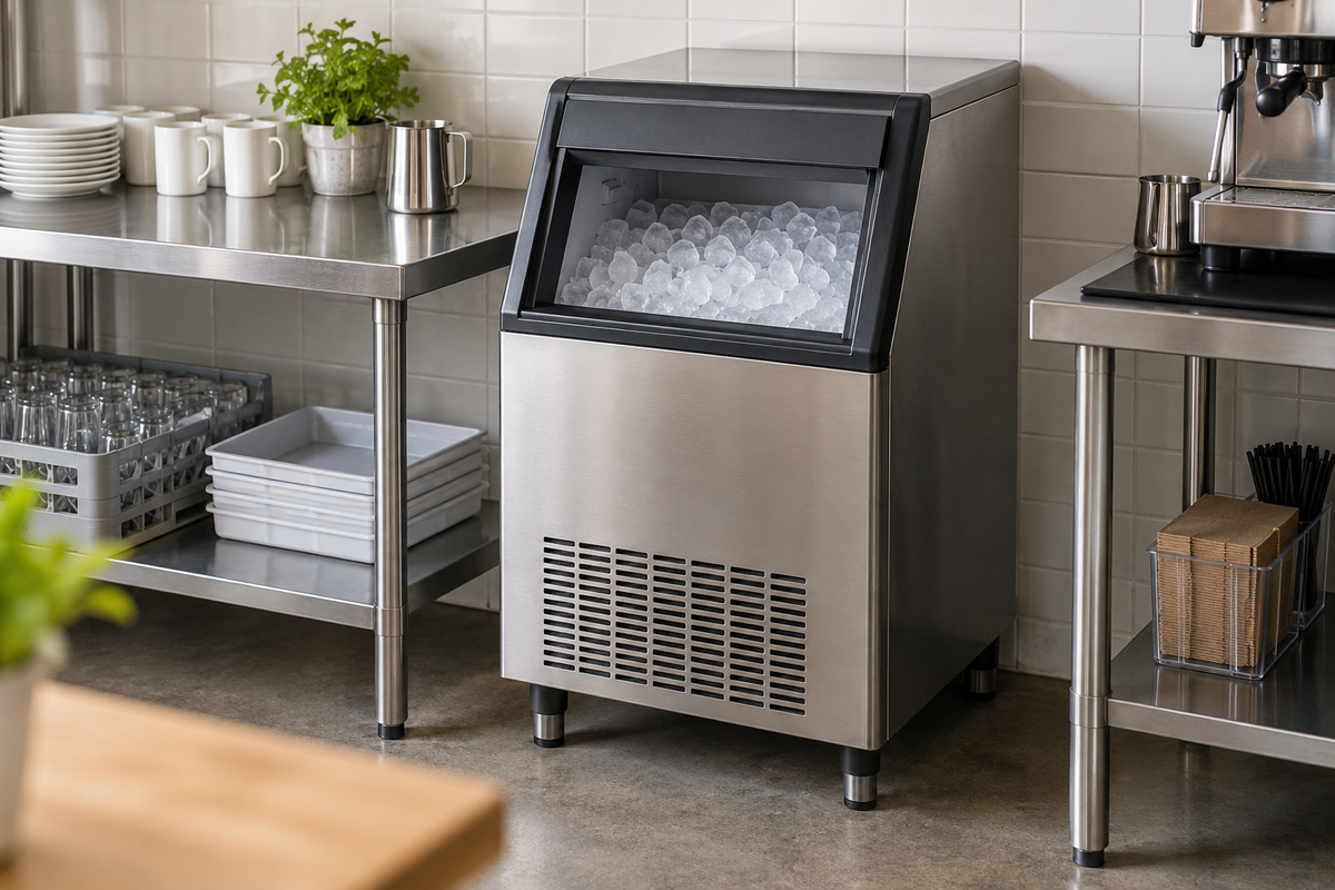 small ice machine commercial shown in a clean practical setting for comparison