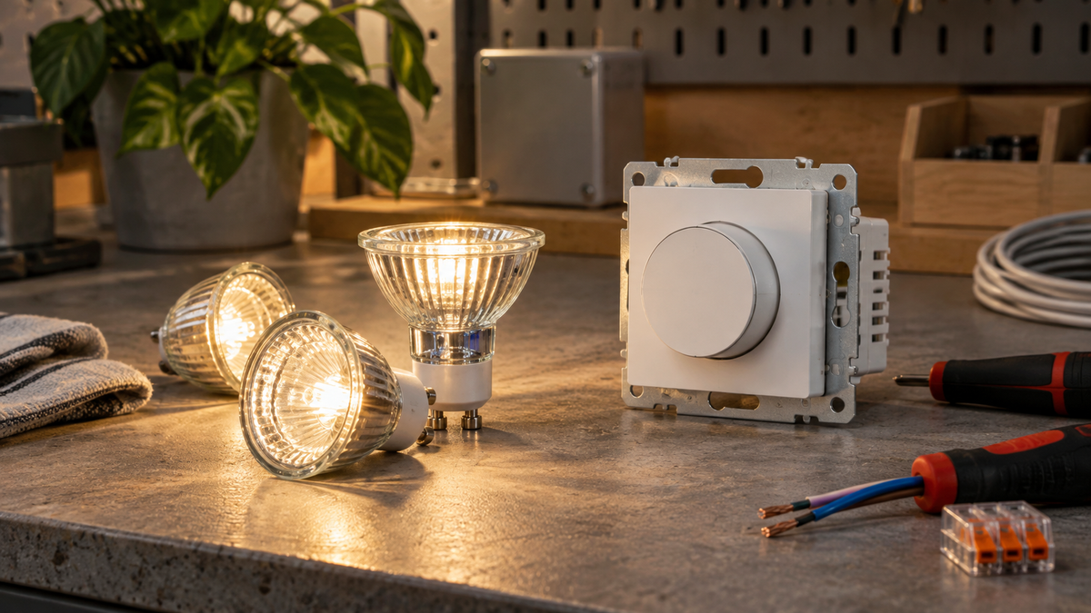 Editorial illustration for smart halogen bulbs guide