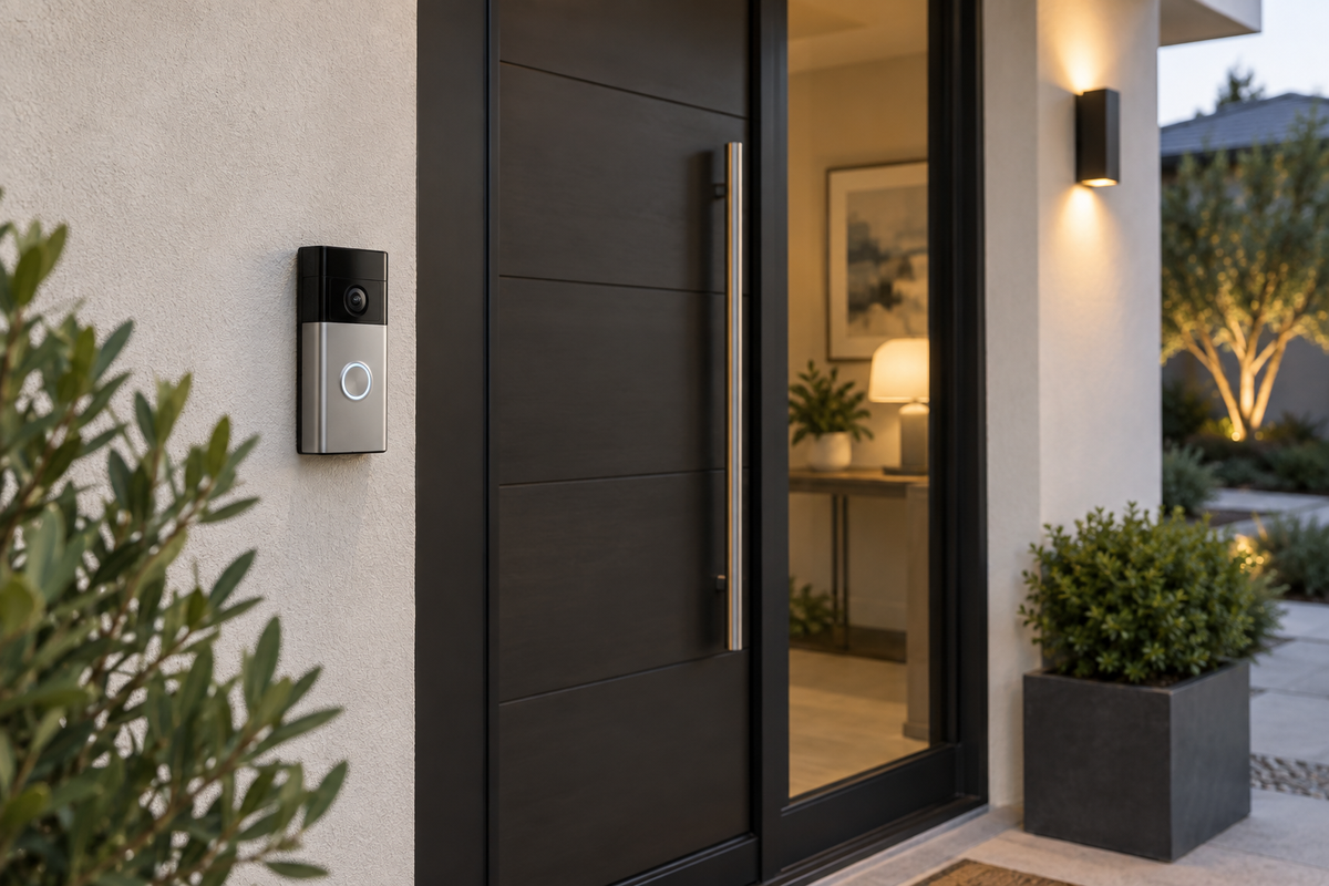 smart home wireless video doorbell shown in a clean practical setting for comparison