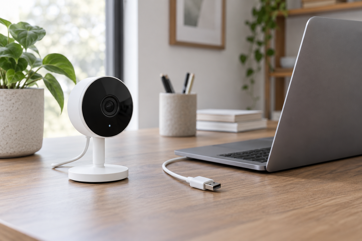 usb security camera shown in a clean practical setting for comparison