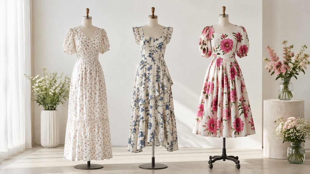 Floral dresses with small medium and bold botanical prints