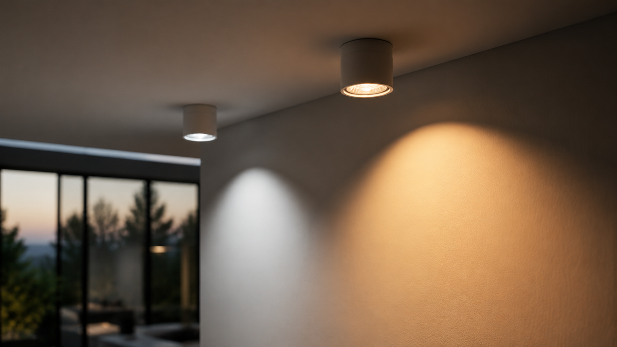 Unbranded GU10 smart bulbs illuminating a modern interior
