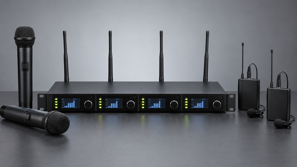 Wireless microphone mixer with multiple receiver channels and microphones