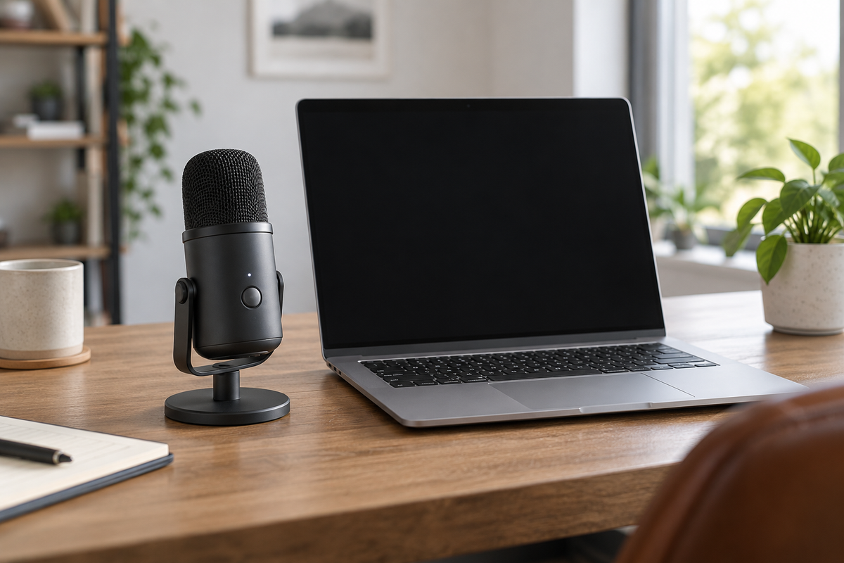 wireless microphone for zoom meetings shown in a clean practical setting for comparison
