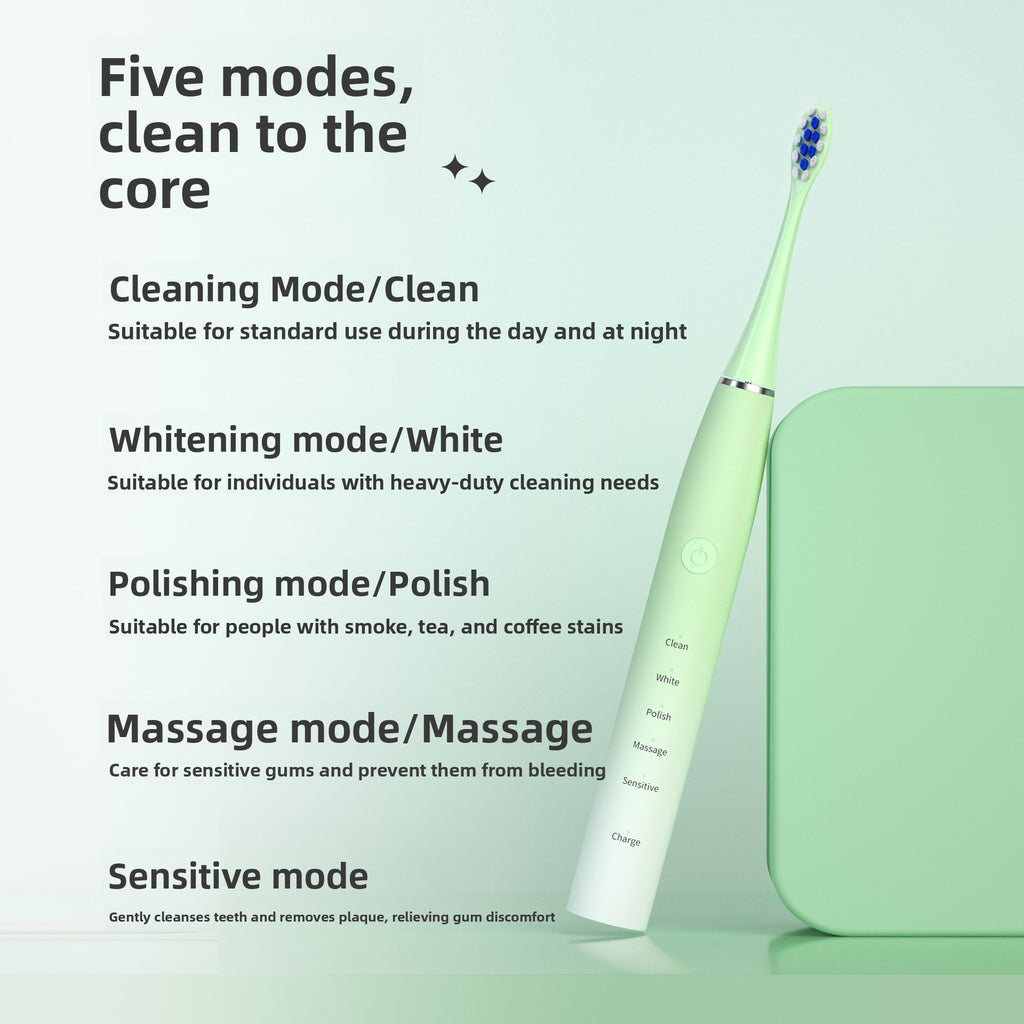 Ultrasonic Electric Toothbrush 5 Modes USB-C Rechargeable Soft-Bristled with Magnetic Levitation Motor
