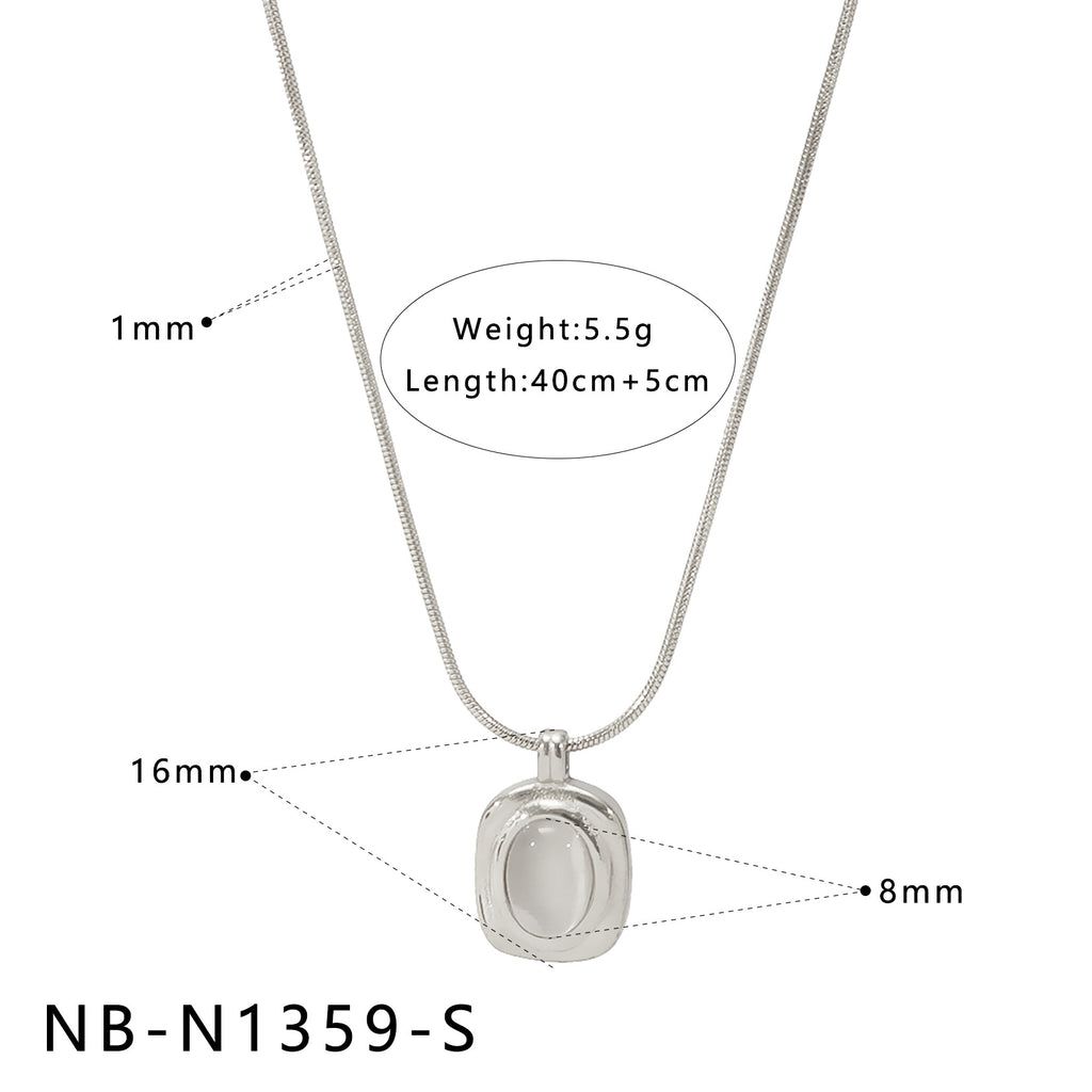 Natural White Mother-Of-Pearl Pendant Necklace