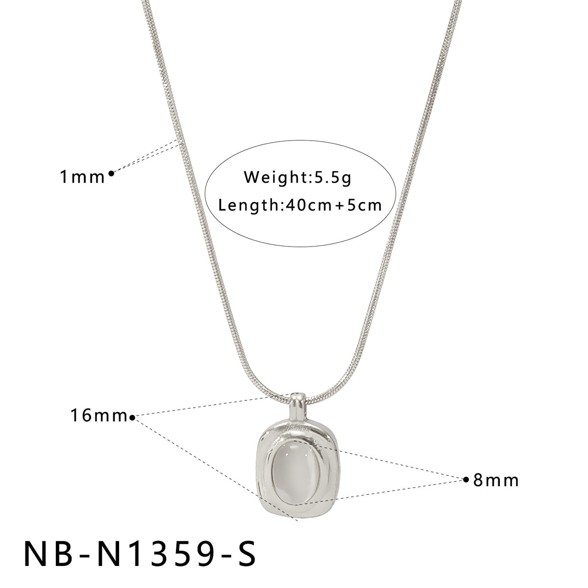 Natural White Mother-Of-Pearl Pendant Necklace