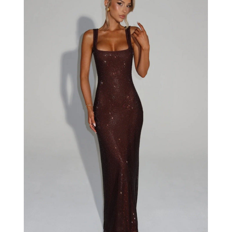 Beaded halter dress
