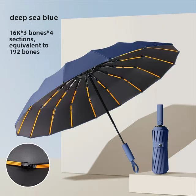 Fully Automatic Vinyl-Coated Tri-Fold Sun and Rain Umbrella