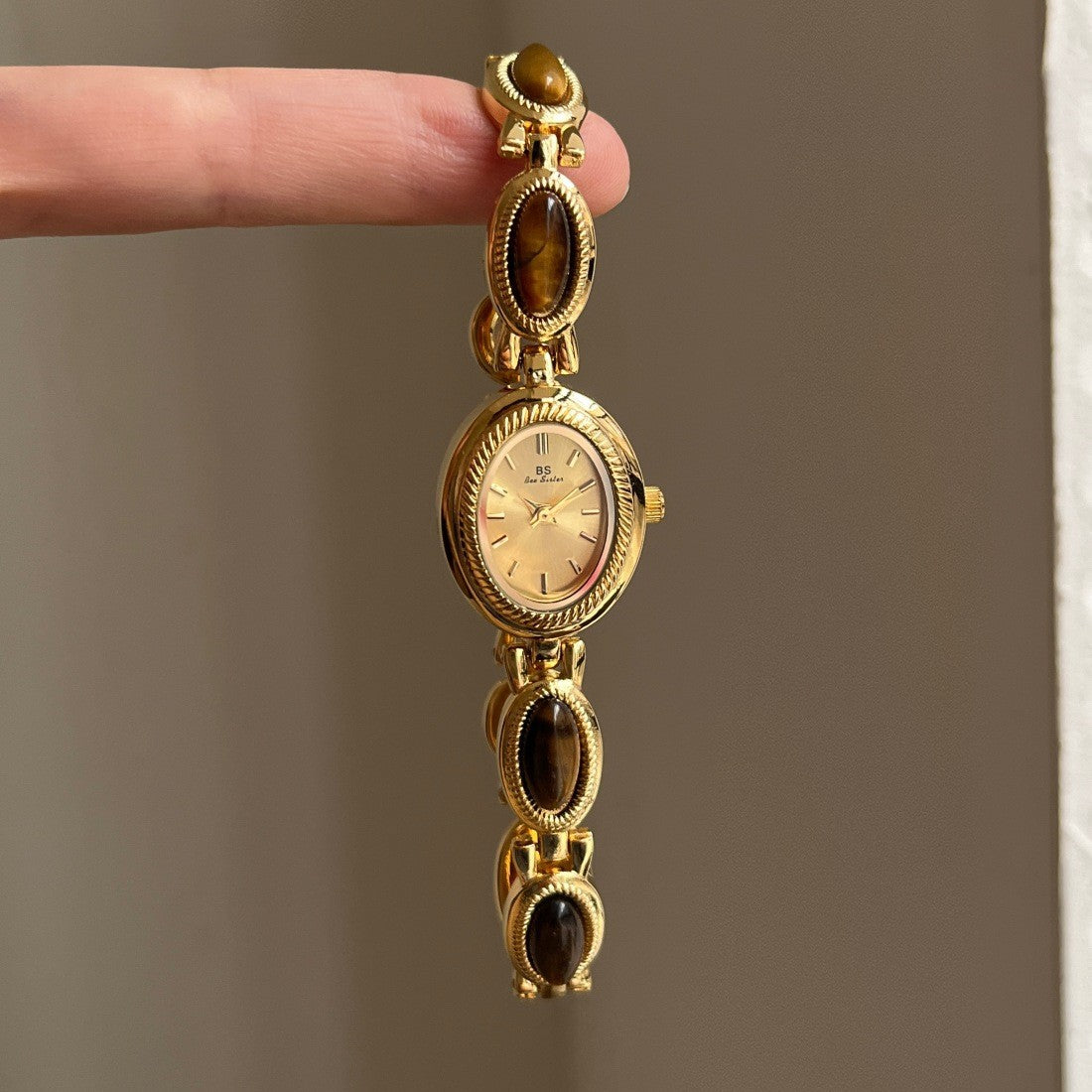 Oval Jade Dial Bracelet Watch Women