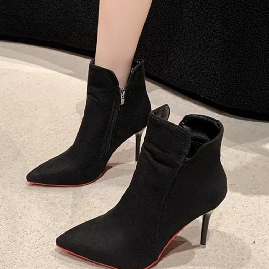 Womens Stiletto Ankle Boots with Red Sole