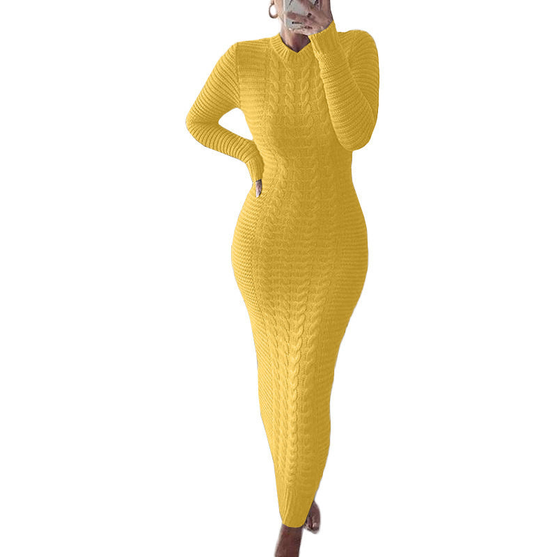 Twisted Long Sleeve Knit Dress