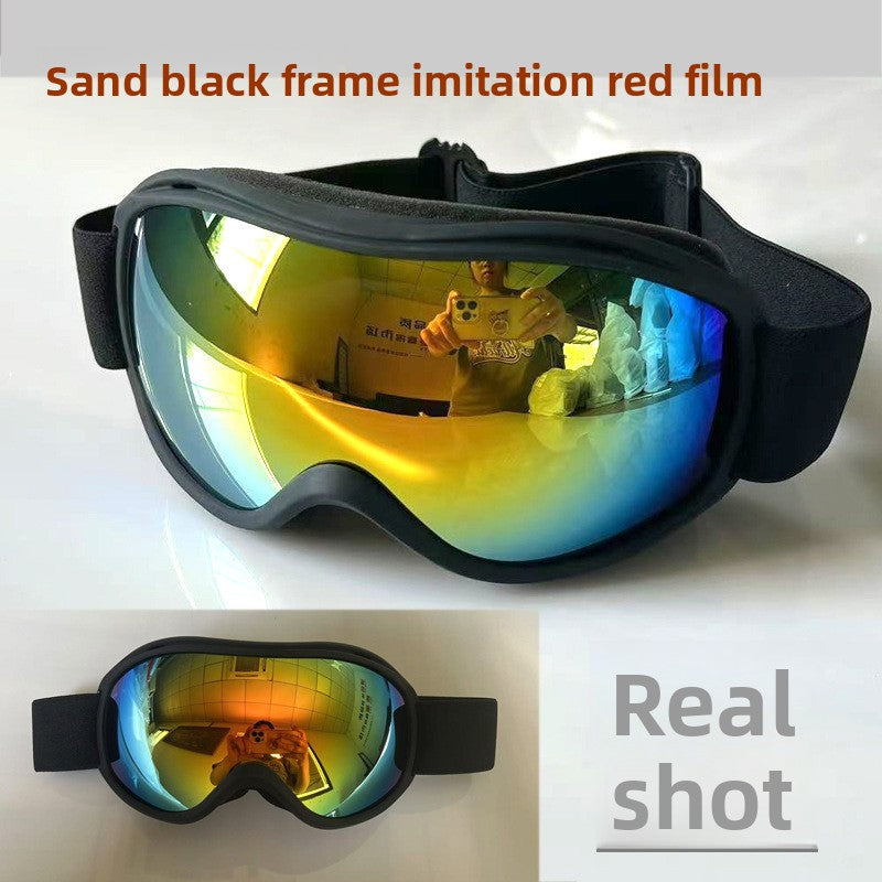 Spherical Ski Goggles with Double-Layer Anti-Fog