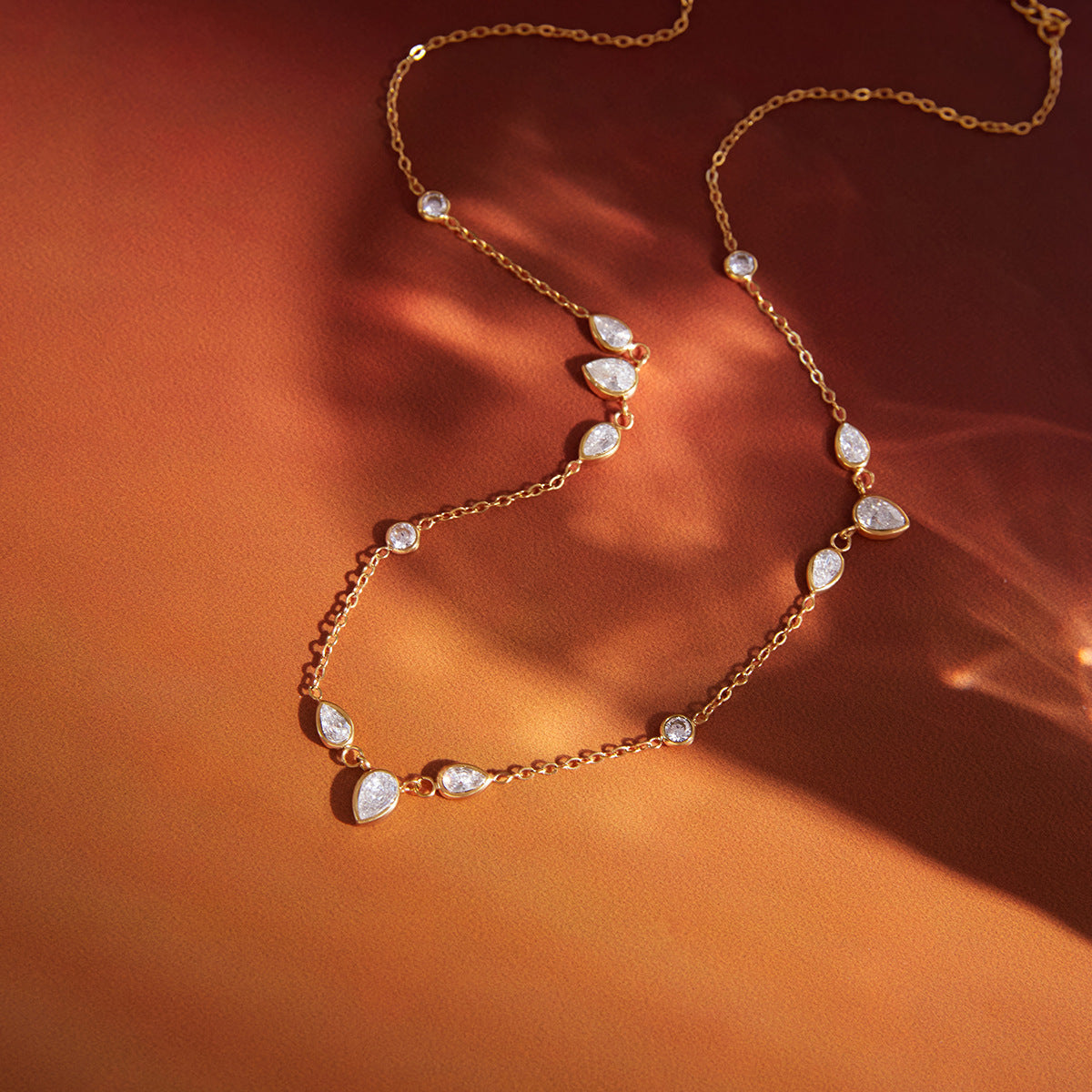 Titanium Steel Zircon Pendant Necklace for Women