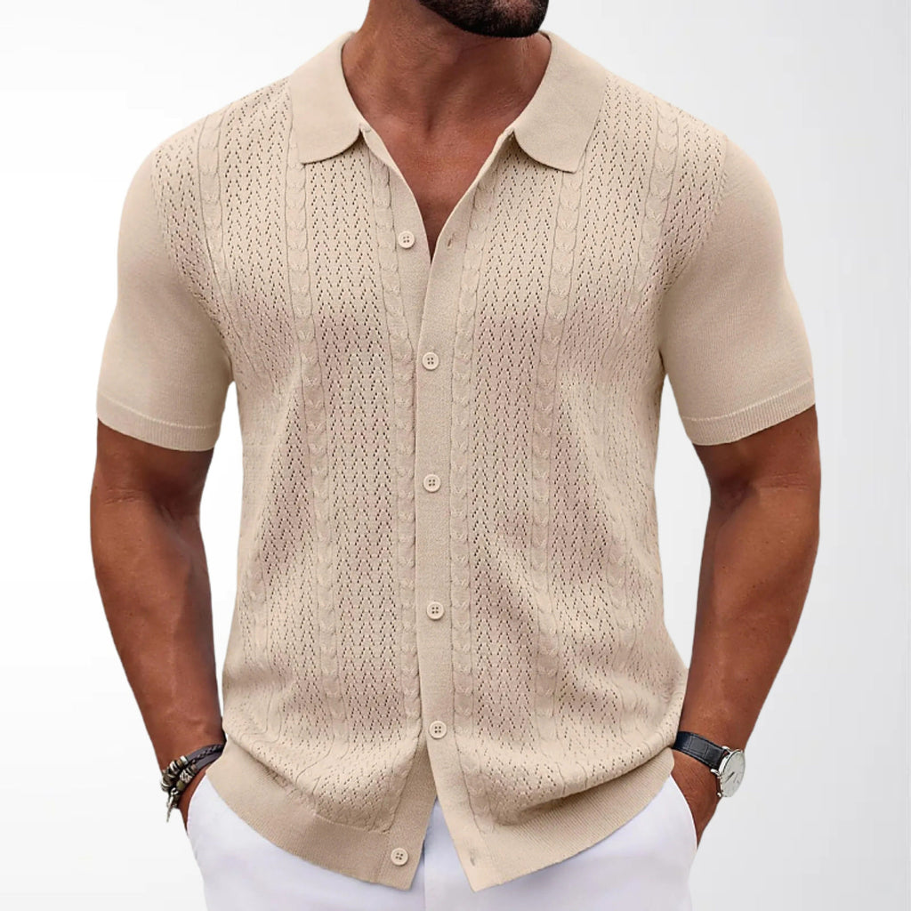 Short-sleeve knitted top