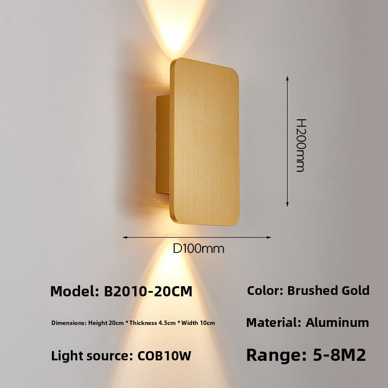 Nordic Brushed Aluminum LED Wall Lamp Up Down Light for Bedroom Living Room