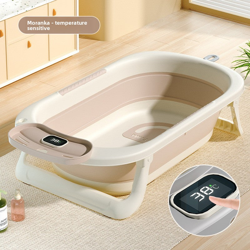 Temperature Sensing Baby Bathtub with Foldable Design