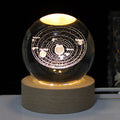 3D Engraved Crystal Ball Night Light with Warm Base