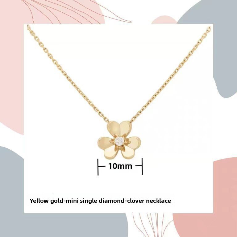 Rose Gold Diamond Clover Necklace