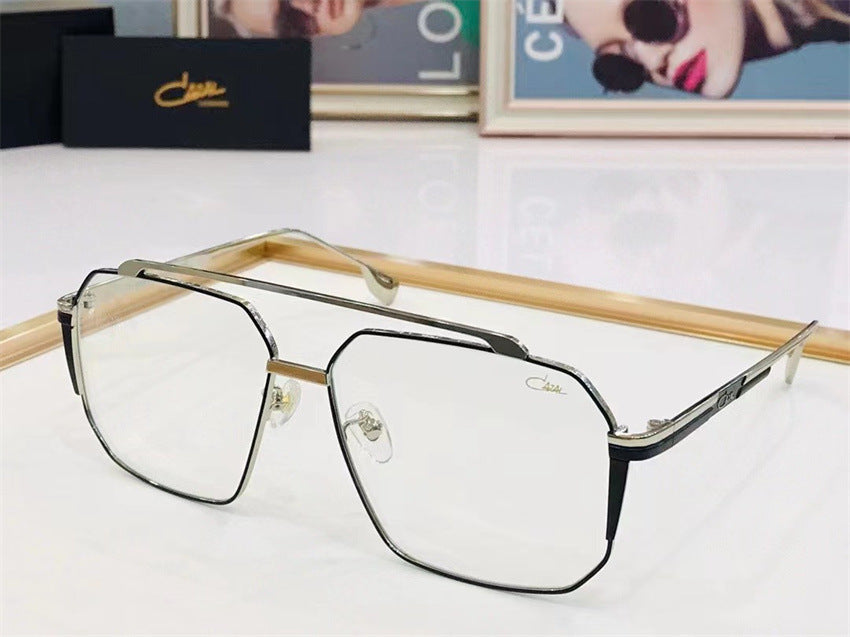 Metallic black full-frame glasses