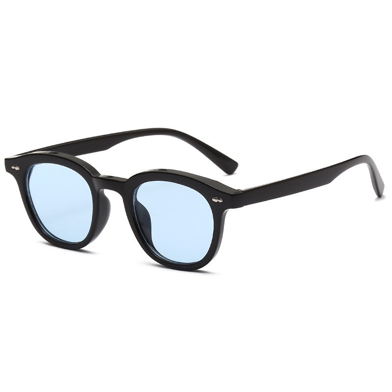 Round retro rice-stud fashionable sunglasses