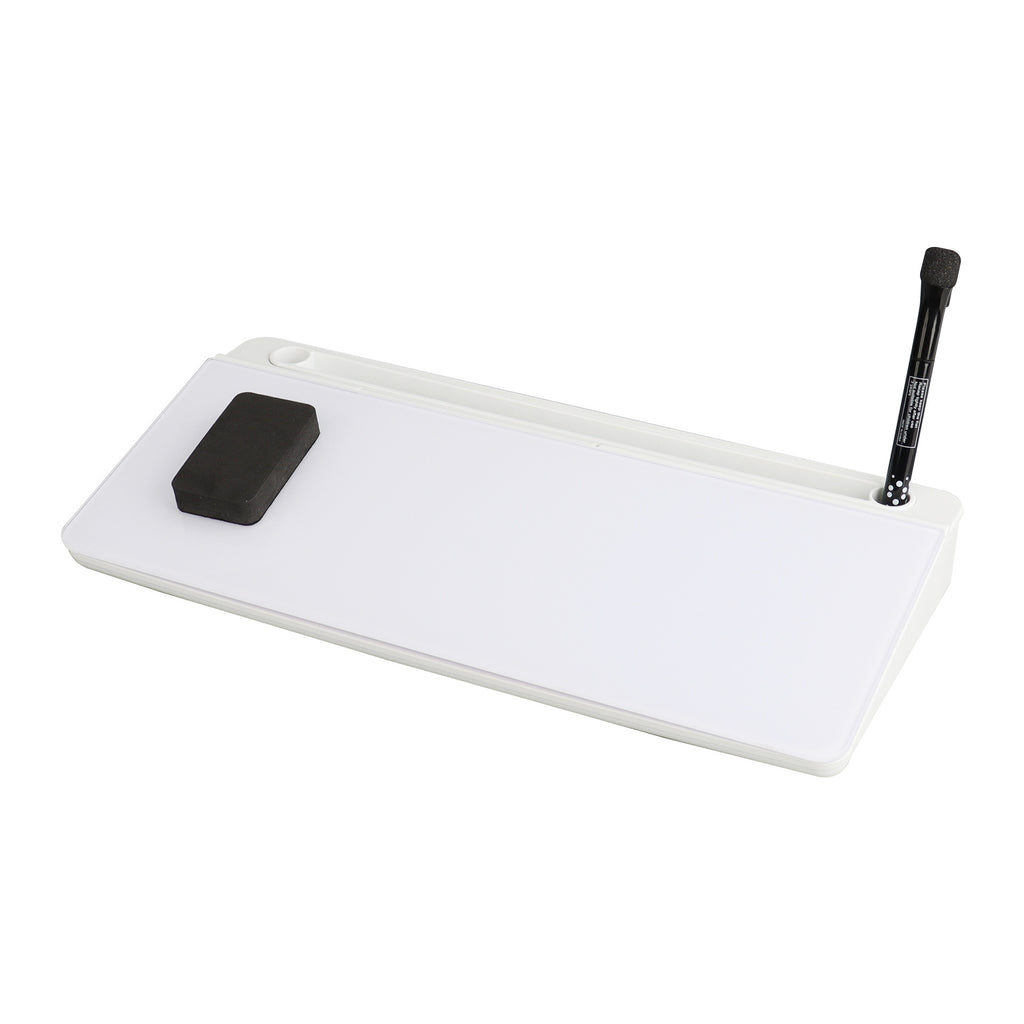 Desktop Glass Whiteboard with Storage