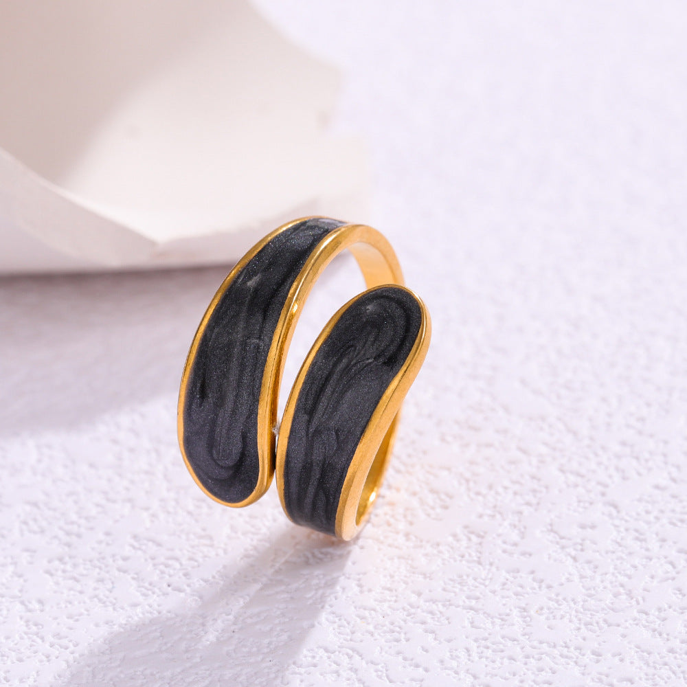 Adjustable Gold Plated Stainless Steel Ring