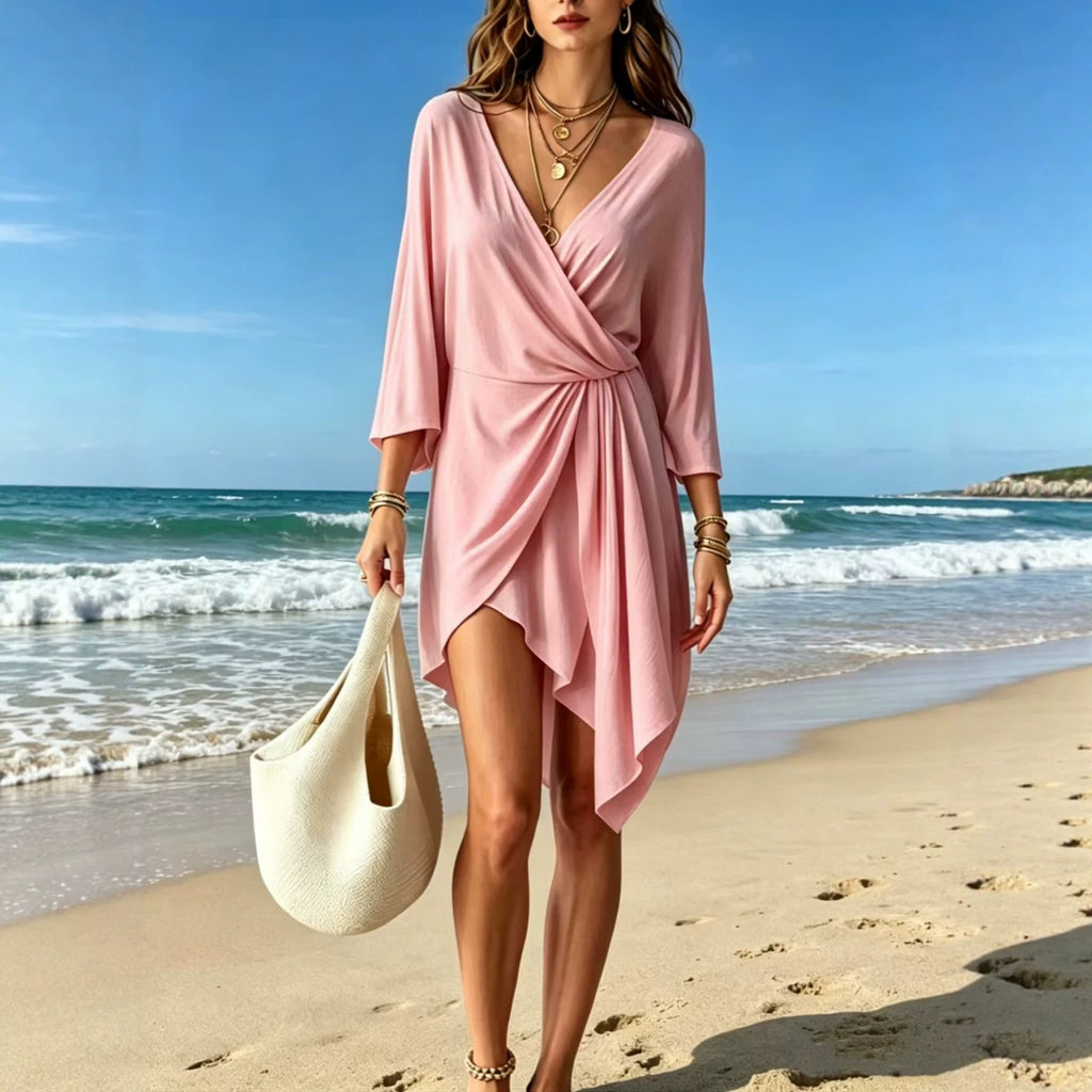 Three-quarter-sleeve dress