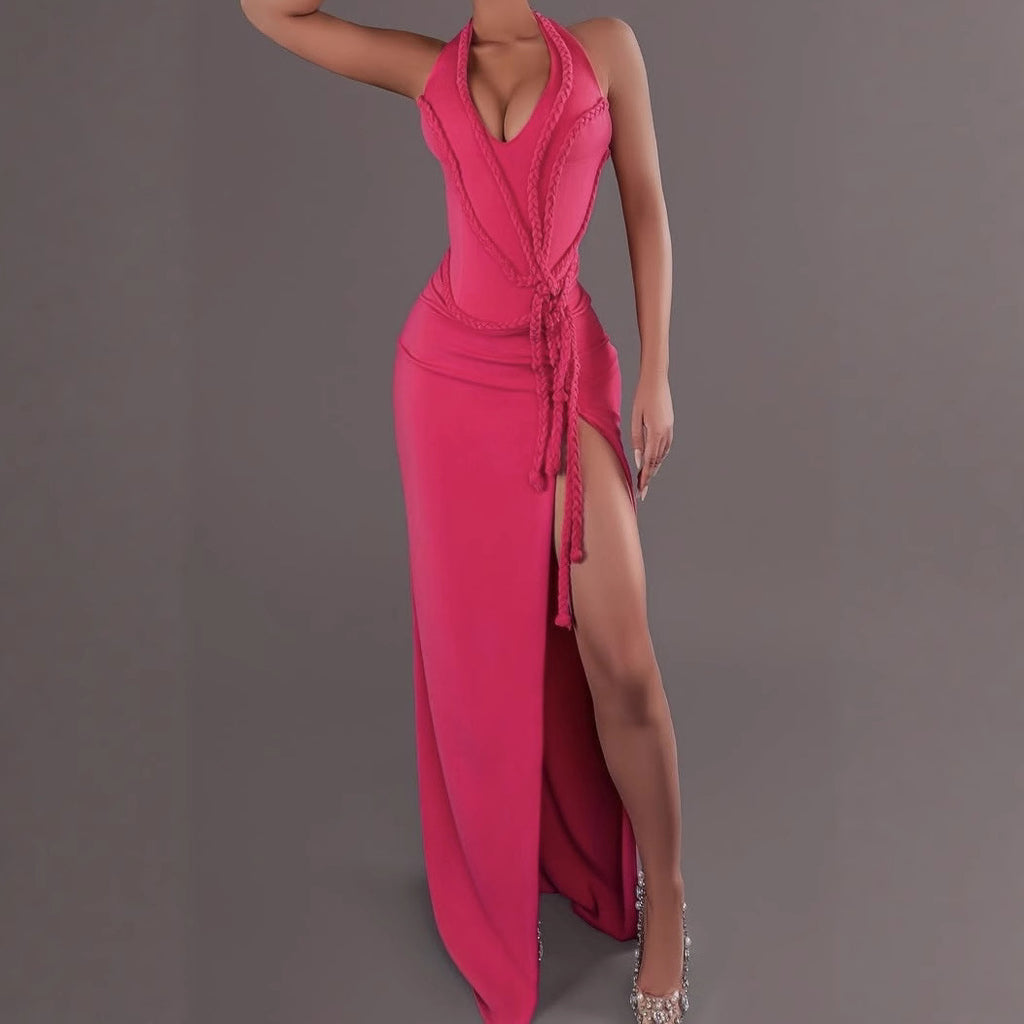 Party Hollow Out Backless Long Bandage Dress